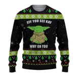 The Mandalorian And Grogu Baby Yoda Ugly Sweater 2024 Merry Christmas Men Pullover Höst Vinter Star Wars Damtröja style 12 M