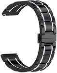 VeveXiao Ceramic Straps Compatible with Samsung Galaxy Watch 46mm/Gear S3 Classic/Frontier Band，22mm Quick Release Ceramic & Stainless Steel Bracelet for Amazfit GTR 47mm (Black&White)