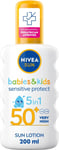 NIVEA SUN Kids Protect & Sensitive Spray, SPF 50+, 200ml