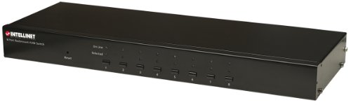 Intellinet 506441 8-Port Rackmount KVM Switch, Combo USB + PS/2, On-Screen Display, Cables included