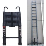 3,8M Échelle Pliante en Aluminium Telescoping Ladders avec 2 Crochets Amovibles Multifonction Ladder Attic Ladder 150kg Charge Maximale