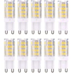 G9 LED-lampor, varmvitt 3000k 5w G9 LED-lampa motsvarande 40w halogenlampor 420 lumen; Ej dimbar, 10-pack [energiklass A+]