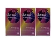 Durex Ribbed and Dotted Pleasure Me Condoms  12 Pack x 3 (UK Stock!) 12/2026