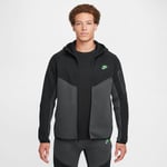 Nike Luvtröja Tech Fleece 24 FZ Vindjacka - Svart/Grå/Grön, storlek Small