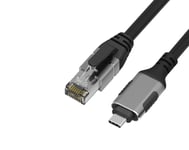 NÖRDIC 2m USB-C 3.1 til RJ45 1Gbps LAN Windows, MacOS, Linux, ChromeOS