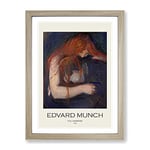 The Vampire Vol.1 By Edvard Munch Exhibition Museum Painting Framed Wall Art Print, Ready to Hang Picture for Living Room Bedroom Home Office Décor, Oak A2 (64 x 46 cm)