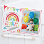 10 Personalised Photo Thank You Cards Rainbow Birthday Thank You Notes Children