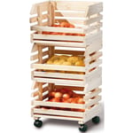 Pegane - Caisse Etagére cagette pour rangement en Bois empilables pour fruits et légumes, 30 x 37 x 80 cm