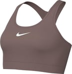 Nike Bra W NK Swsh Med SPT Bra, Smokey Mauve/White, DX6821-208, XL