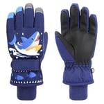 QKURT Gants de Ski pour Enfants, Gants de Neige d'hiver imperméables Coupe-Vent Gants de Ski de Snowboard Sports de Plein air Gants pour Enfants Mitaines pour garçons et Filles de 2 à 13 Ans