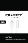 QNECT Adapter DisplayPort 1.4 male-HDMI female aud  0.2m