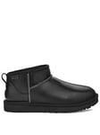 UGG Men's Leather Regen Classic Ultra Mini Boots - Black, Black, Size 10, Men