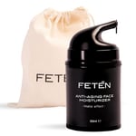 FETĒN Crème Hydratante Anti Rides Visage Homme Effet Matifiante - Soin Anti Age de Jour et de Nuit - Skincare for Men Cream à l'Acide Hyaluronique pour tous types de Peaux (Pack 1 Unité)