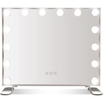 COSTWAY Hollywood Makeup Mirror, 14 LED-lampor, Smart Touch Control, 3 ljusfärger, justerbar ljusstyrka