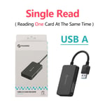 PHIXERO-Lecteur de cartes multiples USB A Type C 3.0,adaptateur pour Micro SD,SDHC,SDXC,MMC,TF,CF,MS Pro Duo,clé USB,commutateur PC - Type USB A (Single Read)