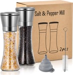 2PCS Salt Pepper Mills-Salt and Pepper Grinders with Adjustable Coarseness