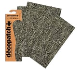 Décopatch C469O - Une pochette de 3 feuilles de papier imprimé 30x40 cm, Craquelé Noir