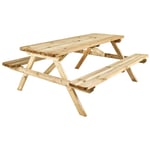 Table de pique-nique en bois 6 personnes Romane