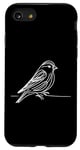 Coque pour iPhone SE (2020) / 7 / 8 Line Art Oiseau et Ornithologue Pin Siskin