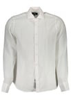 La Martina Mens White Linen Shirt - Size Medium