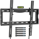 BONTEC TV Wall Mount Bracket for Most 26-65 inch LCD/LED/OLED Flat Curved TVs, Tilt Slim TV Wall Bracket up to 55kg, Max VESA 400 x 400mm, Bubble Level and Cable Ties included