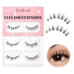 Fadlash Faux Cils Volume Russe Cils 3D Extension Cluster Cils 2 Paires Cils Individuels Reutilisable DIY Facile À Appliquer À La Maison(806)