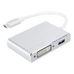 Adaptateur de c&acirc;ble convertisseur 4 en 1 TypeC vers HDMI DVI VGA USB 3.0 ordinateur portable multifonction