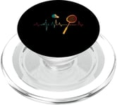 Graphique coloré Badminton Heartbeat PopSockets PopGrip pour MagSafe