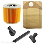 Mini Tool Cleaning Nozzle Bags Filter Kit for Karcher Wet & Dry Vacuum IPX4