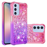 IMEIKONST Coque Compatible avec Samsung Galaxy A25 5G Étui, Sables Mouvants Liquides Brillants Très Mince Transparente Silicone Antichoc TPU Bumper Housse pour Samsung A25 5G. Pink Purple YB