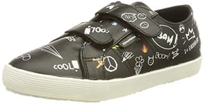 Superga Boy's Unisex 2750 Kids Straps Crib Shoe, Black-Scribbles, 10 UK Child