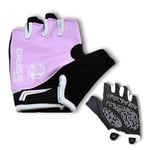 Six Peaks Kids Cycling Gloves, Half Finger, Lightweight, Breathable, Padded Anti Slip Biking Glove, Pink, 3-4 years