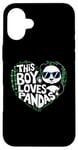 iPhone 16 Plus This Boy Loves Pandas Cute Panda Bear Valentines Day Case