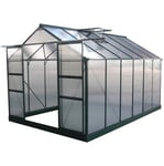 Serre jardin polycarbonate Dahlia - 9,24 m² - Vert Sapin