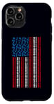 Coque pour iPhone 11 Pro Clavier électrique drapeau américain 4 juillet pour homme et femme