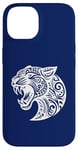 Coque pour iPhone 14 Grognement Léopard Polynésien Tribal Maori Motif Lumière