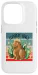 Coque pour iPhone 14 Pro Capybara fleur couronne nature harmonie joie animal amateur