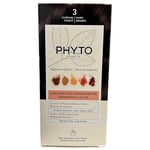 Phyto - Kit Coloration Permanente - 3 Châtain Foncé - Pigments Végétaux - Sans Ammoniaque - Experts Coloristes - Tenue Longue Durée - Couvre 100% des Cheveux Blancs