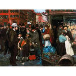 Luks Hester Street Scene New York Manhattan Painting Extra Large Art Print Wall Mural Poster Premium XL