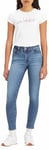 Levi's Women's 711 Double Button Jeans, Blue Wave Mid, 27W / 34L