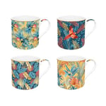 Easy Life COFFRET 4 MUGS 30CL EN PORCELAINE FINE, Bleu