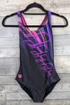 Arena Pro Back Swimsuit Shading Womens Size UK 36 Black Pink Swimming Sport New