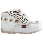 Kickers Childrens Unisex Hi Faires Kids White Boots Leather - Size UK 1 Infant