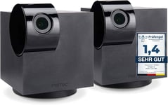 Pet Cam 360° Lot De 2, Supporté Par Une Application Mobile, Caméra Intelligent Pour Animal Avec Détecteur De Mouvement, Full Hd 1080P, Vue De 360 Degré, Microphone & Enceinte - Ios Et Android