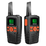 Retevis RA635 Talkie Walkie,PMR446 sans Licence,16 Canaux, Professionnel,VOX,Torche LED, Longue Portée Talkie-Walkies Enfants Adultes Cadeau Ski Pâques(Noir, 2 Pcs)