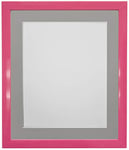 FRAMES BY POST 0.75 Inch Pink Picture Photo Frame With Dark Grey Mount 45 x 30 cm Image Size 14 x 8 Inch Plastic Glass