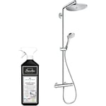 Colonne de douche thermostatique Hansgrohe Croma Select s 280 EcoSmart chromée + nettoyant Briochin