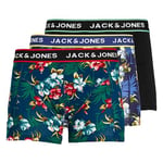 Jack & Jones Men's Jacflower Trunks 3 Pack.noos Boxer Shorts, Detail: Bardaboes Cherry - Maritime Blue Black, XXL UK