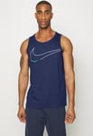 Nike Dri-FIT Mens Graphic Training Tank Vest in Navy Jersey - Size Small