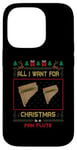 Coque pour iPhone 14 Pro Pull moche avec inscription « All I Want For Christmas Is A Pan Flute Music »